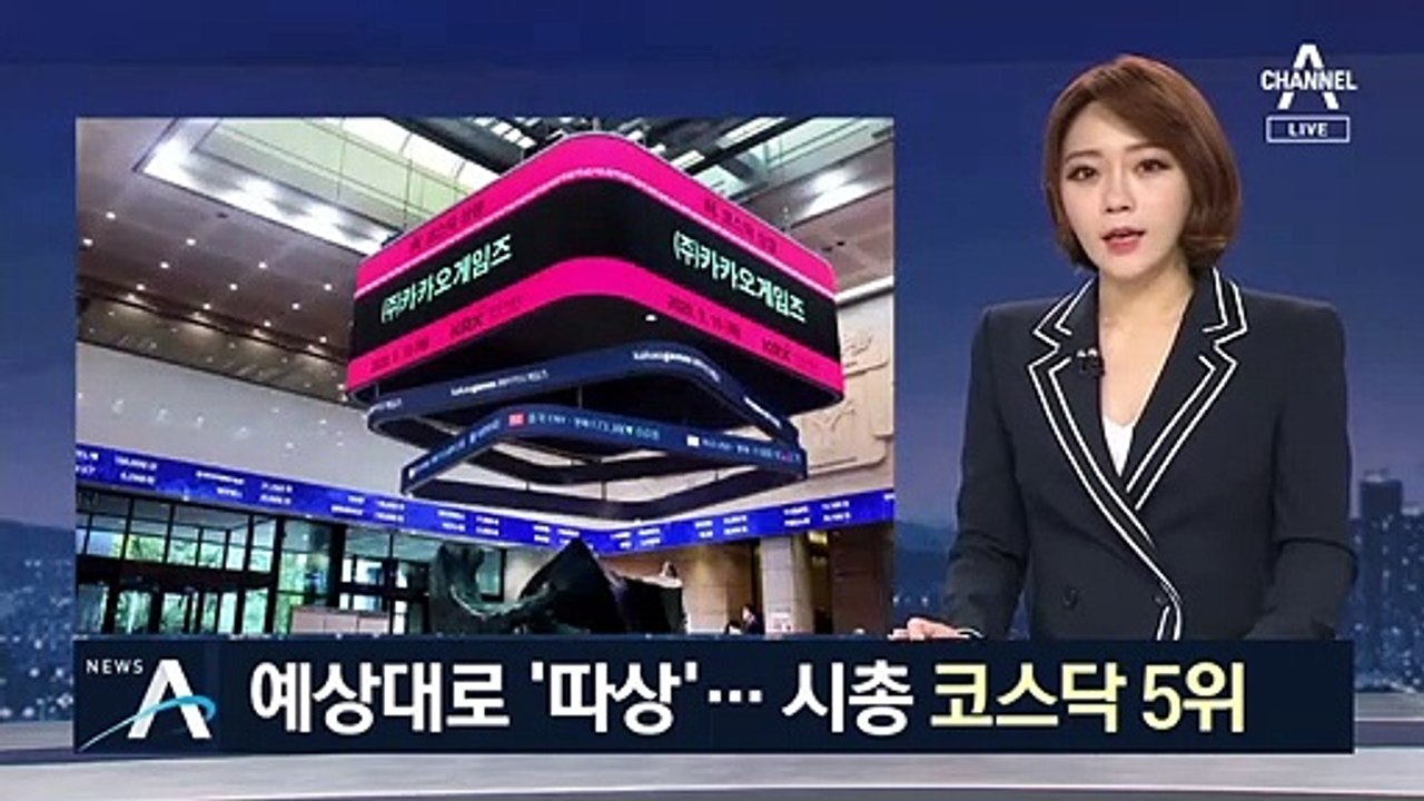 카카오게임즈 첫날 예상대로 ‘따상’…코스닥 시총 5위