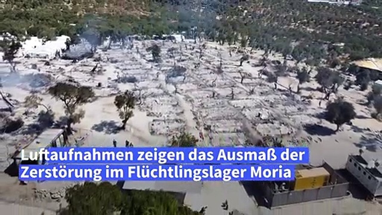 Drohnenbilder zeigen Ausmaß der Zerstörung in Moria