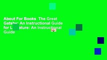 About For Books  The Great Gatsby: An Instructional Guide for Literature: An Instructional Guide