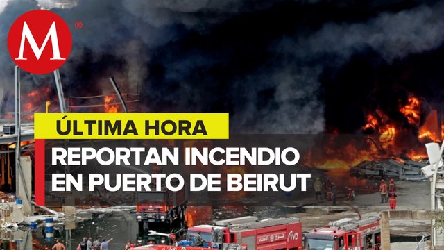 Reportan incendio en puerto de Beirut, Líbano