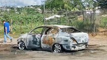 Amanece vehículo quemado y baleado frente al basurón de Culiacán