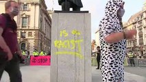 Winston Churchill statue vandalised again