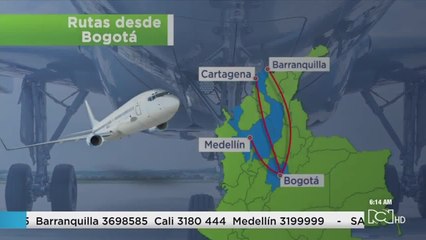 En septiembre se realizaría el primer vuelo piloto desde Bogotá