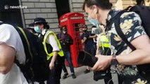 Extinction Rebellion protester arrested for defacing Winston Churchill statue