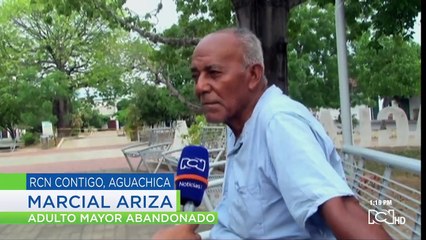 Adulto mayor de 95 años pasa cuarentena en la banca de un parque de Aguachica, Cesar