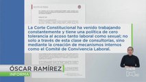 Corte responde frente a denuncia de acoso sexual y laboral al interior de la entidad