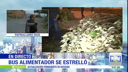 Bus alimentador se estrelló en el sur de Bogotá