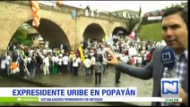 Protesta contra el expresidente Uribe en Popayán