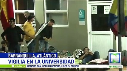 Protesta de estudiantes en la Universidad Autónoma del Caribe