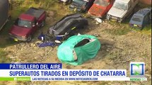 Autos de lujo que se estrellaron en la vía Bogotá- Tunja, permanecen en los patios
