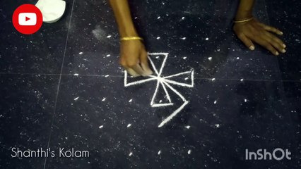 Art of Kolam | 7-3 | Simple and Easy of art | Try this art at home