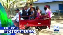 En Pinto, Magdalena, niños van al colegio en motos de carga