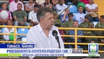 Santos reitera a Fuerzas Militares actuar con toda la contundencia ante el ELN