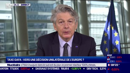 Taxe GAFA: "L'ère de la naïeveté est terminée (..) l'espace informationnel doit avoir ses règles" selon Thierry Breton