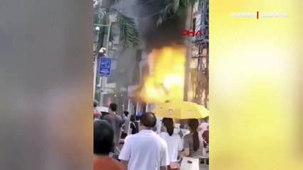 Otelde yaşanan patlama kamerada