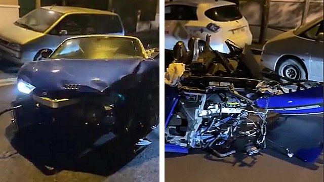 Une Audi R8 Spyder de location en morceaux (Nanterre)