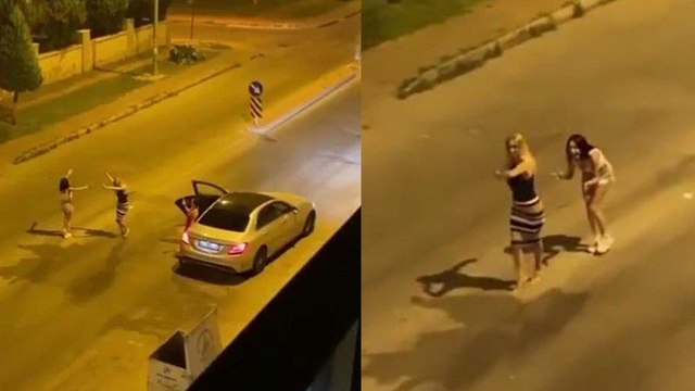 Lüks araçta müziği sonuna kadar açıp, yol ortasında dans ettiler