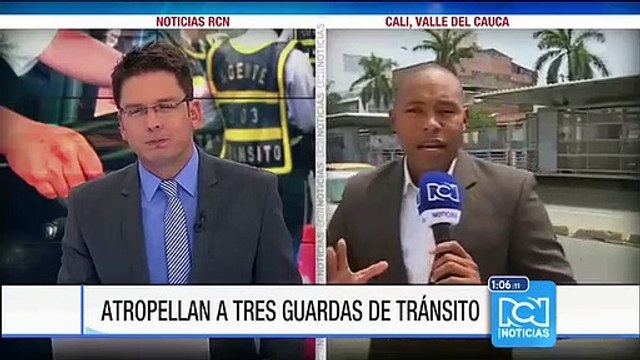 Buseta arrolló a tres guardas de tránsito en Cali