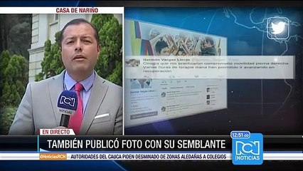 Vargas Lleras publica foto tras haber sido operado por un tumor benigno