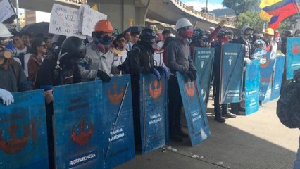 Autoridades estuvieron en alerta durante las movilizaciones por presencia de encapuchados con escudos