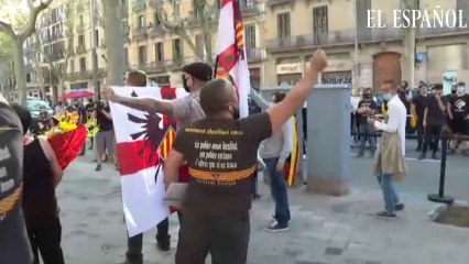 Momentos de tensión en la ofrenda floral a Rafael Casanova