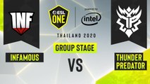 Dota2 - Infamous vs. Thunder Predator - Game 1 - ESL One Thailand 2020 - Upper Bracket - AM