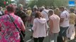 Manifestation des organisateurs de thés dansants en musique devant la préfecture du Pas-de-Calais