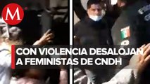 Desalojan a manifestantes de Comisión de Derechos Humanos en Ecatepec