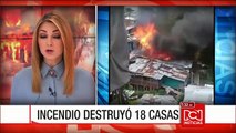 Incendio destruyó 18 casas en Santa Rosa de Cabal, Risaralda