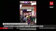 Feministas clausuran simbólicamente CDHE, exigen justicia y alto a feminicidios