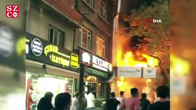 Bursa'da dönerci dükkanı alev alev yandı