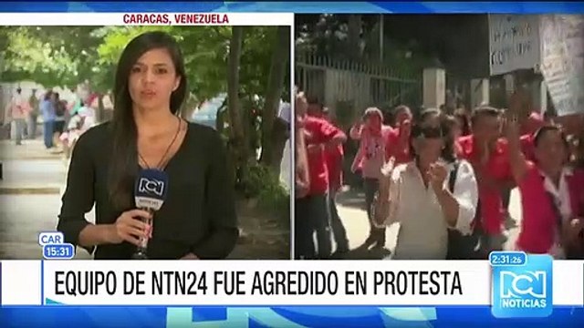 Equipo de NTN24 fue agredido en protesta en Venezuela
