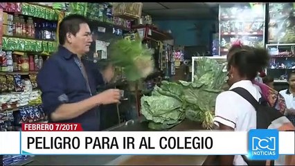 Al menos 20 niños tienen que atravesar el río Magdalena para ir a la escuela
