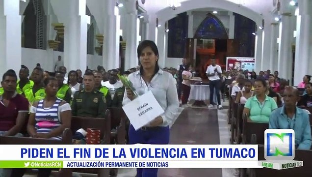 Habitantes de Tumaco participaron en ceremonia religiosa en homenaje a periodistas ecuatorianos asesinados