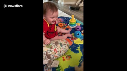 Baby and dog are just the cutest besties