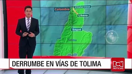 Derrumbe en vía del Líbano, Tolima, bloquea paso vehicular hacia el centro del país