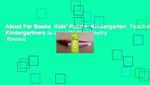About For Books  Kids' Poems: Kindergarten: Teaching Kindergartners to Love Writing Poetry  Review