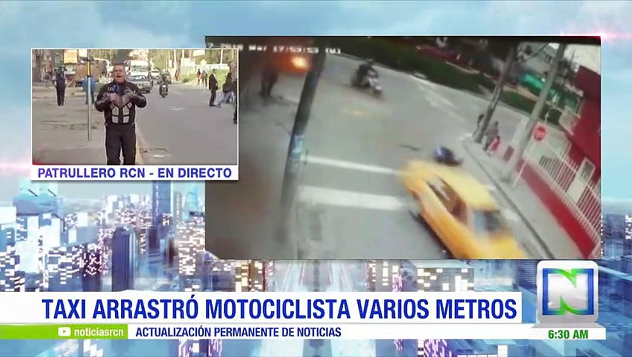 Taxista arrastró a un motociclista varios metros colgado del capo