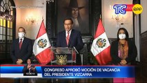 El congreso peruano apoyó la moción de vacancia del presidente Martín Vizcarra tras la revelación de audios comprometedores