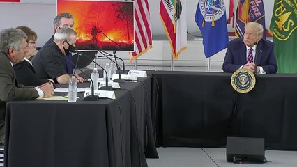 Descargar video: President Donald Trump, Governor Gavin Newsom address California wildfire damage in Sacramento