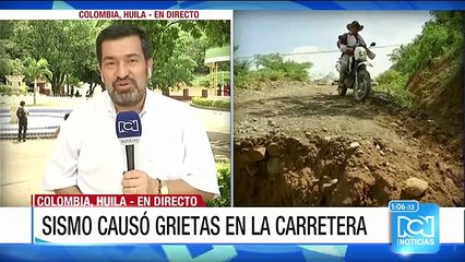 Sismo dejó graves agrietamientos en una carretera del municipio de Colombia, Huila