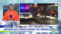 Un motociclista perdió la vida al caer en un carril de Transmilenio