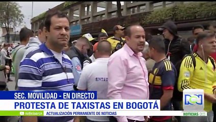 Jornada de protesta de taxistas en Bogotá