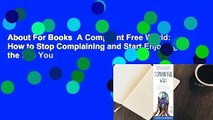 About For Books  A Complaint Free World: How to Stop Complaining and Start Enjoying the Life You