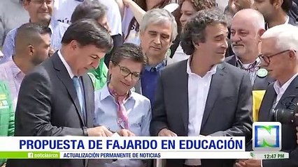 El candidato Sergio Fajardo presentó su propuesta sobre educación