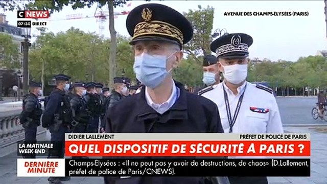 Gilets Jaunes - D'importantes forces de l'ordre sont déployées sur les Champs Elysées alors que le Préfet est sur place : Il va falloir respecter les gestes barrières