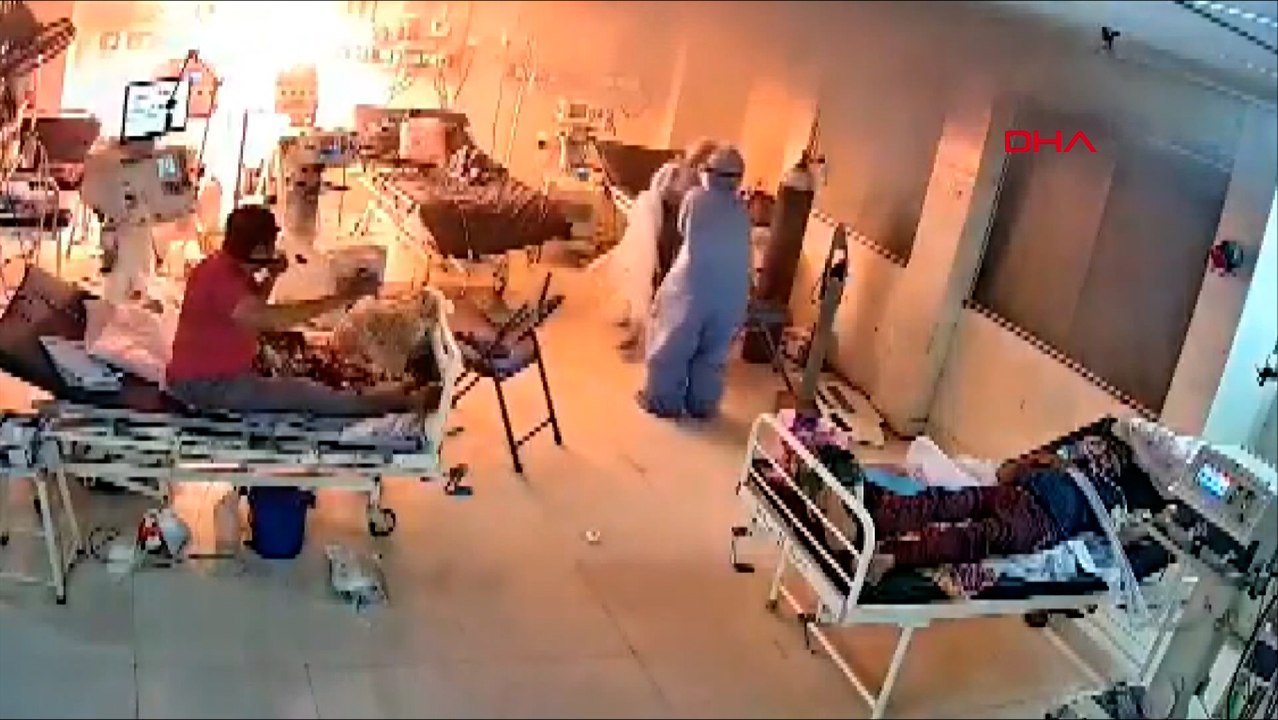 Hindistan'daki pandemi hastanesinde ventilatör böyle patladı
