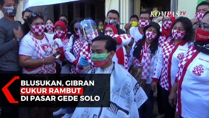 Blusukan, Gibran Cukur Rambut di Pasar Gede Solo