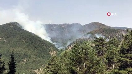 Osmaniye’deki yangına müdahale eden helikopter acil iniş yaptı