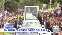 Papa Francisco se golpea con el papamóvil en Cartagena; agenda sigue con normalidad